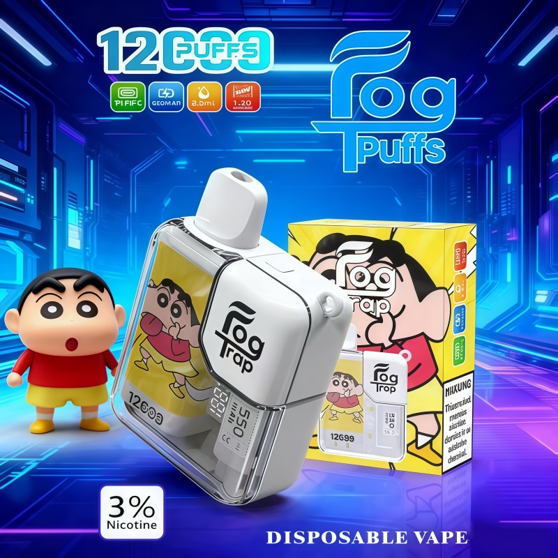 Fog Trap LABUBU 聯名 12000 口拋棄式電子煙|立體潮玩外觀與 LCD 顯示、Type-C 充電口